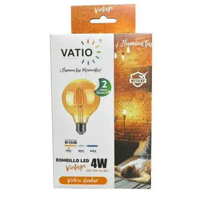 BOMBILLO FILAMENTO G95/4W E27 AMB 2700K 110V
