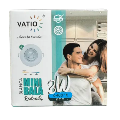 MINI BALA REDONDA BLANCA 3W 6400K