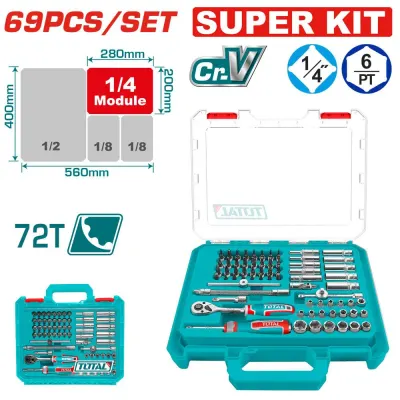 RACHE CON COPAS 1/4"" X 69 PZS INDUSTRIAL TOTAL (THT141696)  Item: 23946