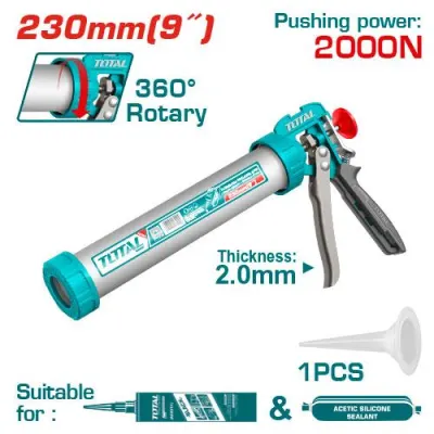 PISTOLA CALAFATEO 9 INDUSTRIAL TUBO ALUMINIO TOTAL (THT8809)  Item: 23898