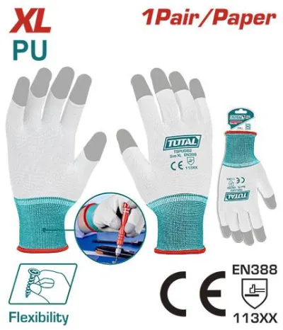 GUANTE POLYESTER XL CON RECUBRIMIENTO DE PU SUPER TOTAL (TSPUG62)  Item: 23948