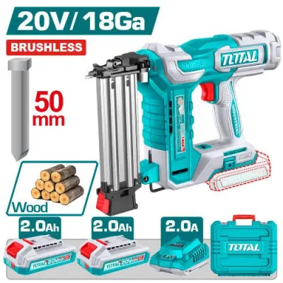 CLAVADORA INALAMBRICA MADERA 50MM 20V INCLUYE 2  BATERIAS 2.0AH , CARGADOR Y ACCESORIOS  INDUSTRIAL SUPER  TOTAL  (UTCBNLI500857)  Item: 23848