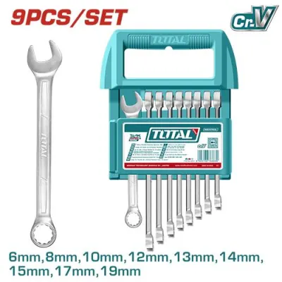 LLAVE MIXTA JUEGO X 9 PZS 6-19MM CRV INDUSTRIAL SUPER TOTAL (THT103296)   Item: 23846