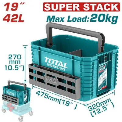 CAJA HERRAMIENTAS 19"" APILABLE Y ADAPTABLE (THTWB61001-THWB61201)  SUPER TOTAL (TPBXS104)   Item: 23876