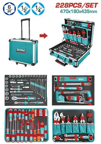 MALETA PORTA HERRAMIENTA 228 PZS INDUSTRIAL TOTAL (THKTHP62287)  Item: 23808