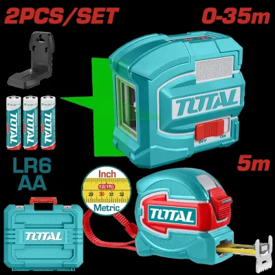 KIT NIVEL LASER 0-35M  LUZ VERDE  2  LINEAS + METRO 5MINDUSTRIAL SUPER TOTAL (TLL680081)  Item: 23690