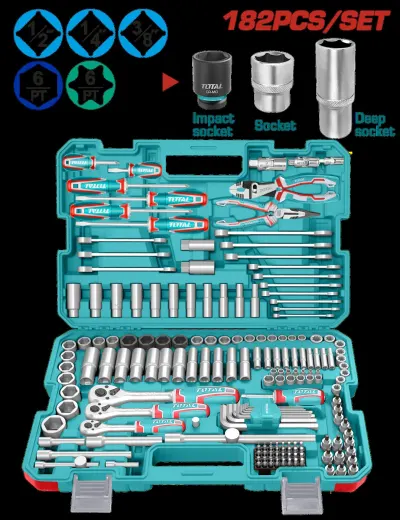 RACHE CON COPAS  1/2,1/4,3/8  X 182 PZS INDUSTRIAL SUPER TOTAL (THKTHP61827)  Item: 23671