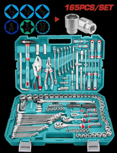 JUEGO DE HERRAMIENTAS 165 PZS INDUSTRIAL SUPER TOTAL ( THKTHP61657)  Item: 23642