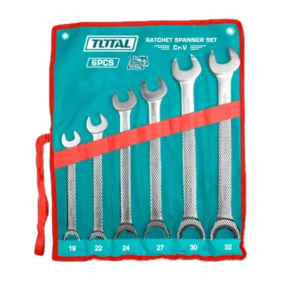LLAVE MIXTA  CON RACHE JUEGO X 6 PZS 19-32MM CRV INDUSTRIAL SUPER TOTAL (THT102RK061)  Item: 22443
