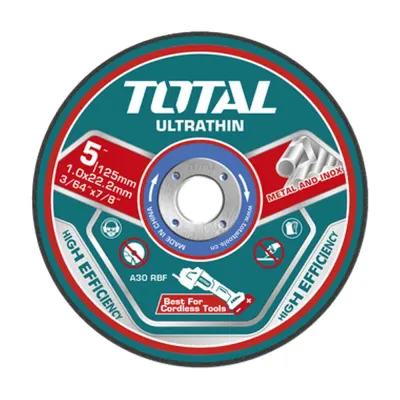 DISCO CORTE METAL/ACERO INOXIDABLE 5"" (PQT POR 25 UNDS)TOTAL  (TAC21012525)  Item: 23210