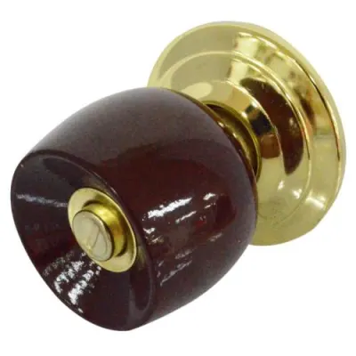 CHAPA BOLA ALCOBA P/MADERA UDUKE COLOR VINOTINTO ESCUDO DORADO (HT20177)