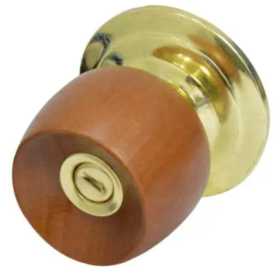 CHAPA BOLA ALCOBA P/MADERA UDUKE COLOR MIEL ESCUDO DORADO (HT20175)