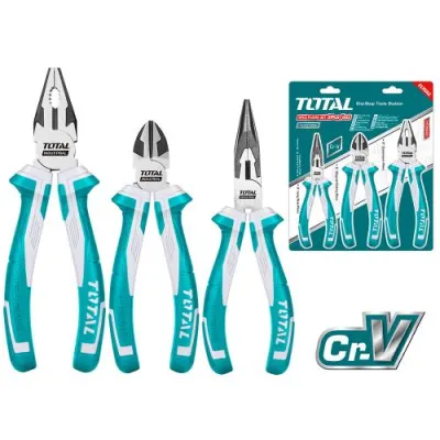 JUEGO DE ALICATES X 3 PZS INDUSTRIAL CROMO VANADIUM (PINZA 6 CORTAFRIO 6 ALICATE 8) TOTAL  (THT2K0301)