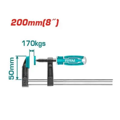 PRENSA SARGENTO EN F 50X200MM INDUSTRIAL GRADUABLE TOTAL (THT1320502)