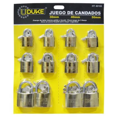 CANDADO CARTON UDUKE DORADO 30-40-50