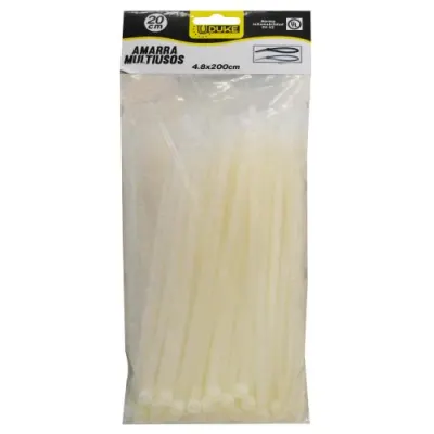 AMARRA PLASTICA UDUKE BLANCA 2.5X150MM (15 CM) (100 UNDS)