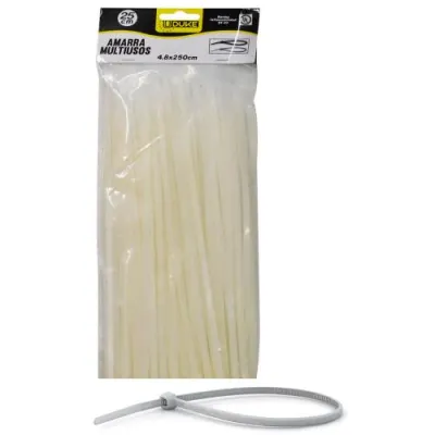 AMARRA PLASTICA UDUKE BLANCA 4.8X250MM (25 CM) (100 UNDS)