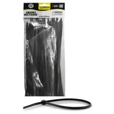 AMARRA PLASTICA UDUKE NEGRA 4.8X250MM (25 CM) (100 UNDS)