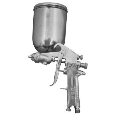AEROGRAFO UDUKE PROFESIONAL USA VASO DE 600 CC PISTOLA F-75 CROMADA - ALTA