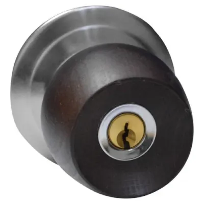 CHAPA BOLA ALCOBA P/MADERA UDUKE COLOR CAFE OSCURA ESCUDO CROMADO (5831-SJM)