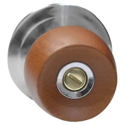 CHAPA BOLA BANO P/MADERA UDUKE COLOR MIEL ESCUDO CROMADO (5832-QJM)
