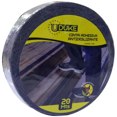 CINTA ADHESIVA ANTIDESLIZANTE 2 X 20 MTS NEGRA UDUKE