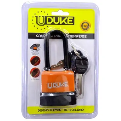 CANDADO INTEMPERIE ARCO LARGO 45 MM NARANJA UDUKE