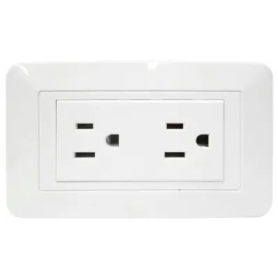 LINEA BK BLANCA INCRUSTAR TOMA DOBLE VHARBOR 110-220V (118Z-06) (HT1521)(HT20339)