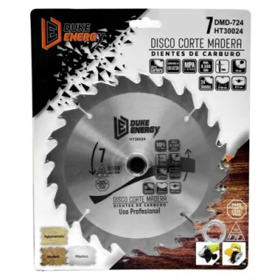 DISCO MADERA DUKE ENERGY PROFESIONAL (7X24) DMD724 (HT30024)