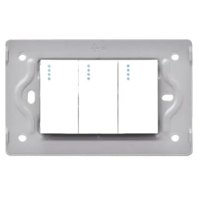 SWICHE TRIPLE LUXOR BLANCA INTERCAMBIABLE SIN TAPA DUKE ENERGY (V9-009)