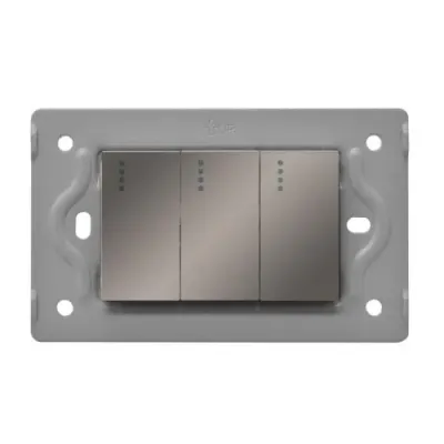 SWICHE TRIPLE LUXOR GRIS INTERCAMBIABLE SIN TAPA DUKE ENERGY (V3-009)