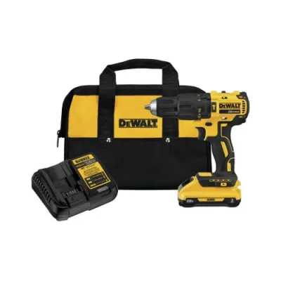 TALADRO ATORNILLADOR RECARGABLE DEWALT 1 BATERIA 2AH PERCUTOR 1/2 20V SIN ESCOBILLAS (DCD7781D1-B3) CAJA CARTON + MALETIN DE LONA