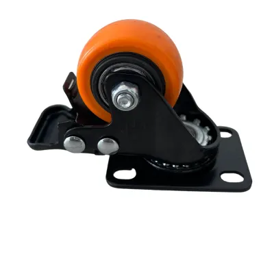 RODACHIN 1 1/2 PLANO NARANJA CON FRENO GIRATORIO 40MM 40 KLS