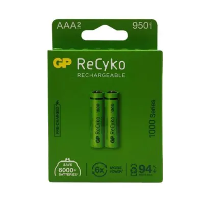 PILA RECARGABLE X 2 GP 1.2V AAA 1000 MAH RECIKO (GP100AAAHC-C2K)