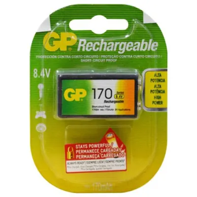 PILA RECARGABLE GP 9V 170 MAH (GP17R8H-C1)