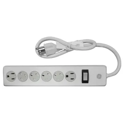 TOMA MULTIPLE X 6 CON SUPRESOR DE PICOS PROTECCION 450 JOULES GENERAL ELECTRIC CABLE 60 CMS (GE33656)