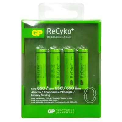 PILA RECARGABLE X 4 GP 1.2V AAA 650 MAH (GP65AAAHCBEP-C4N)