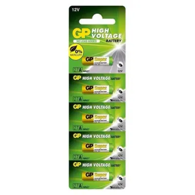 PILA GP 12V PARA TIMBRES Y ALARMAS (27A) BLISTER X 5 (PRECIO X BLISTER)