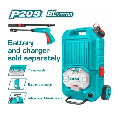 HIDROLAVADORA PORTATIL 40V 1160PSI INDUSTRIAL NO INCLUYE BATERIA NI CARGADOR TOTAL (TPWLI4006)