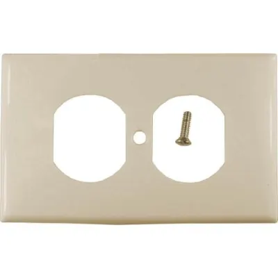 TAPA PLASTICA TOMA DOBLE BEIGE T/L R/G (CUADRADA) (RETIE)