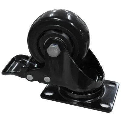 RODACHINES 3 PLANO NEGRO CON FRENO GIRATORIO 75MM 100KG (INDIVIDUAL) (HT80022)