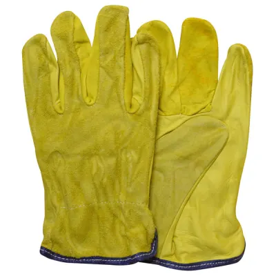 GUANTE INGENIERO COMBINADO CORTO NACIONAL AMARILLO (BAQUETA/CARNAZA)