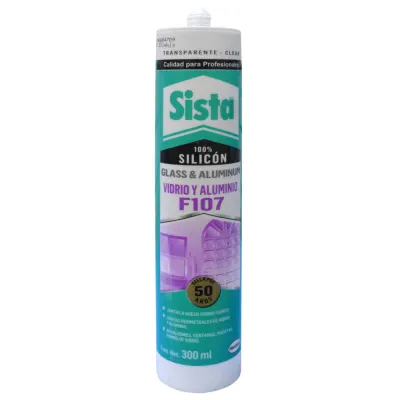 SILICONA TUBO SISTA VIDRIOS Y ALUMINIO TRANSPARENTE 300 ML(F107) (1770919)