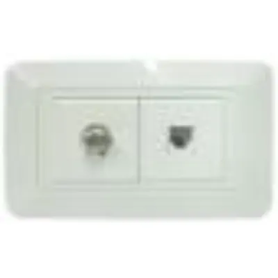 LINEA BK BLANCA INCRUSTAR TOMA TELEFONO + TV (118Z-78) (HT20343)