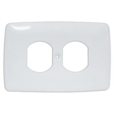 TAPA PLASTICA DE LUJO TOMA DOBLE BLANCA 2X4 INDUMA CERTIFICADA (CON TORNILLO)(T7701-007)(T1206-0019)