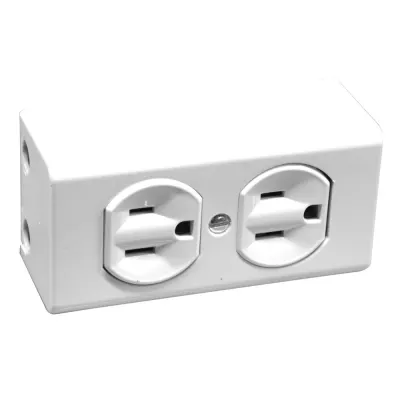 TOMA DOBLE MURO SOBREPONER PASTA BLANCO (HT20349A)