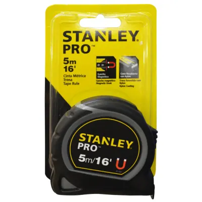 METRO X 5 MTS DOBLE FAZ STANLEY CAUCHO IMAN PRO (30-085)
