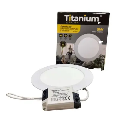 PANEL LED TITANIUM 9W REDONDO DE INCRUSTAR