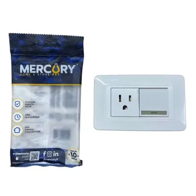 TOMA MAS INTERRUPTOR CERTIFICDO MERCURY BLANCO