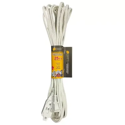 EXTENSION ELECTRICA BLANCA 25 FT ENTRADA POLO A TIERRA